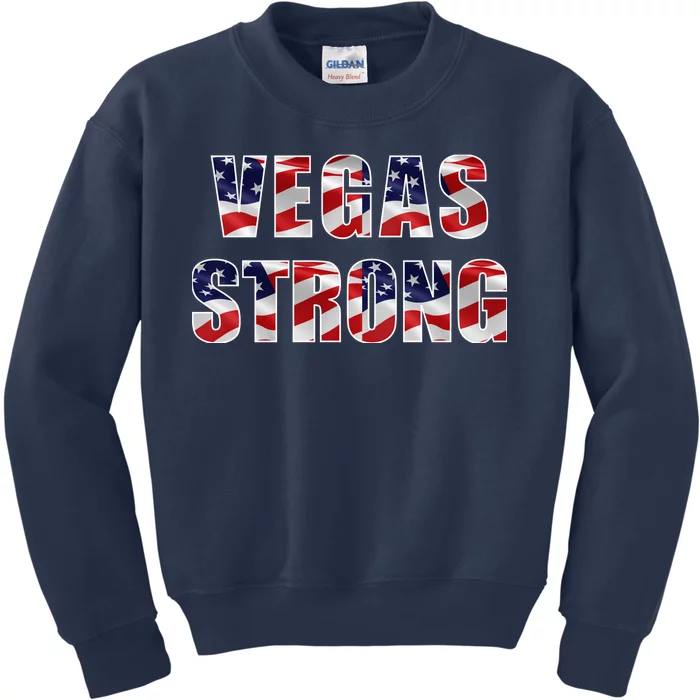 Vegas Strong USA Flag Kids Sweatshirt