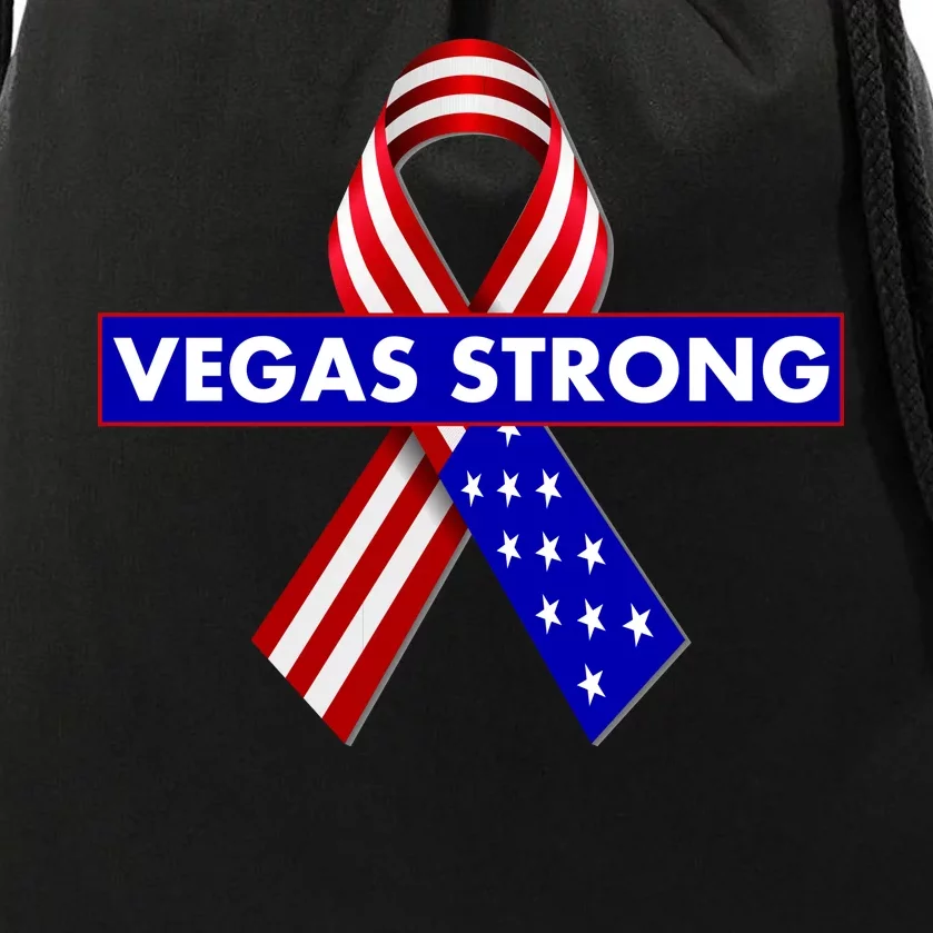 Vegas Strong USA Flag Ribbon Drawstring Bag