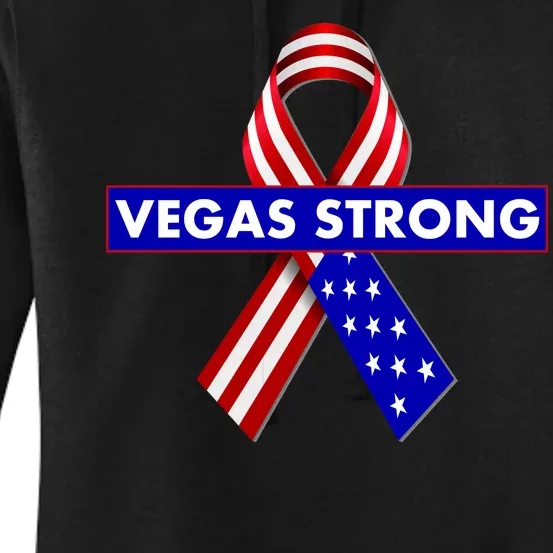 Vegas Strong USA Flag Ribbon Women's Pullover Hoodie