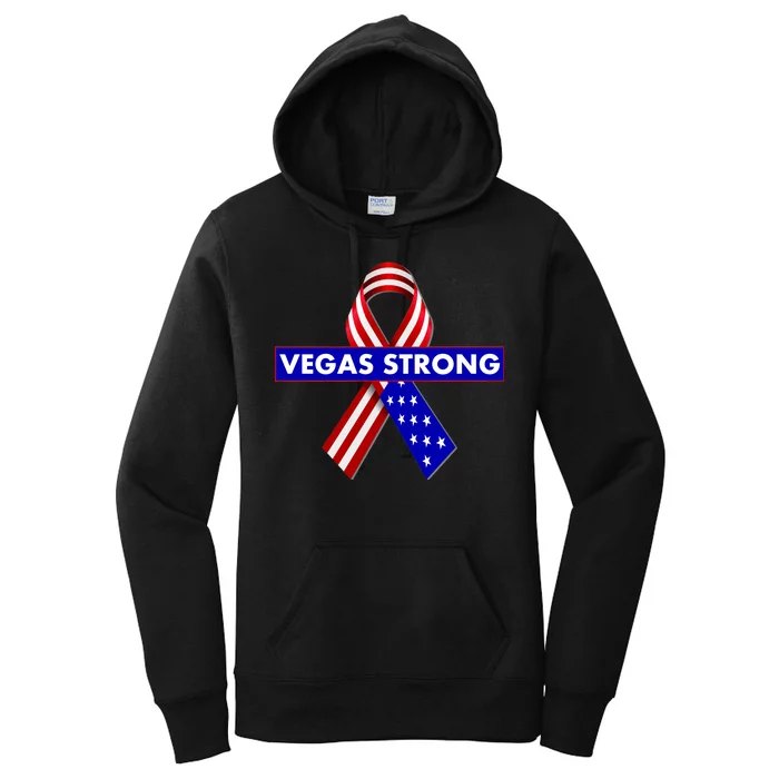 Vegas Strong USA Flag Ribbon Women's Pullover Hoodie