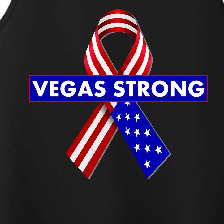 Vegas Strong USA Flag Ribbon Performance Tank