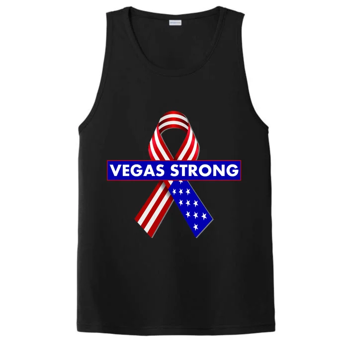 Vegas Strong USA Flag Ribbon Performance Tank