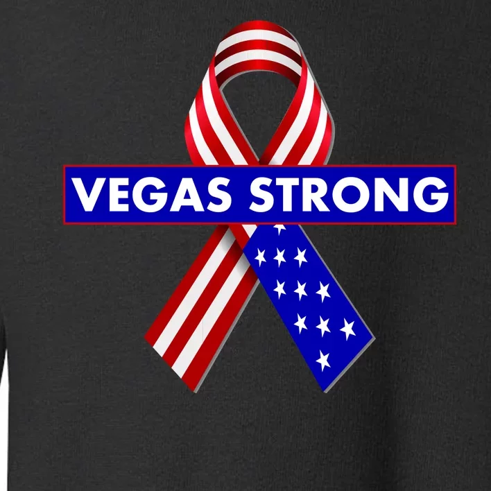 Vegas Strong USA Flag Ribbon Toddler Sweatshirt