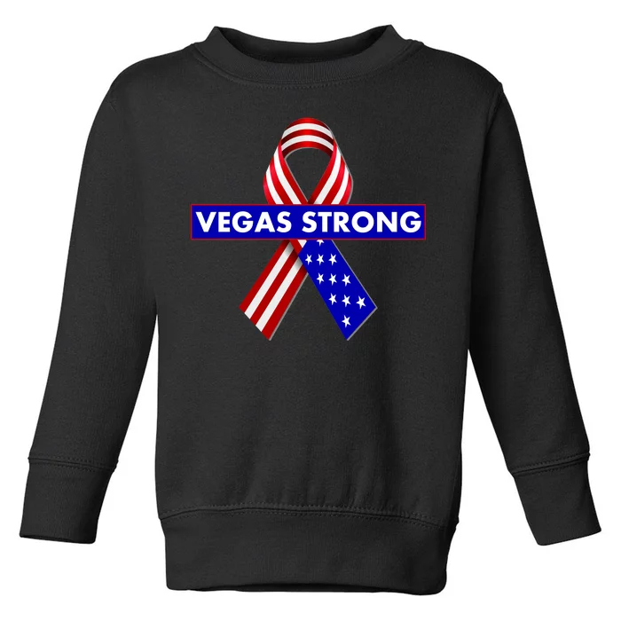 Vegas Strong USA Flag Ribbon Toddler Sweatshirt