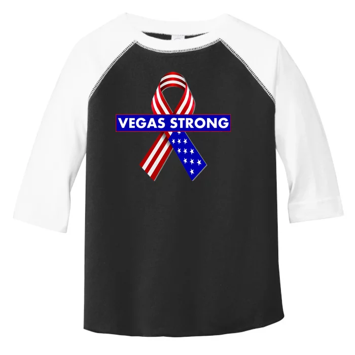 Vegas Strong USA Flag Ribbon Toddler Fine Jersey T-Shirt