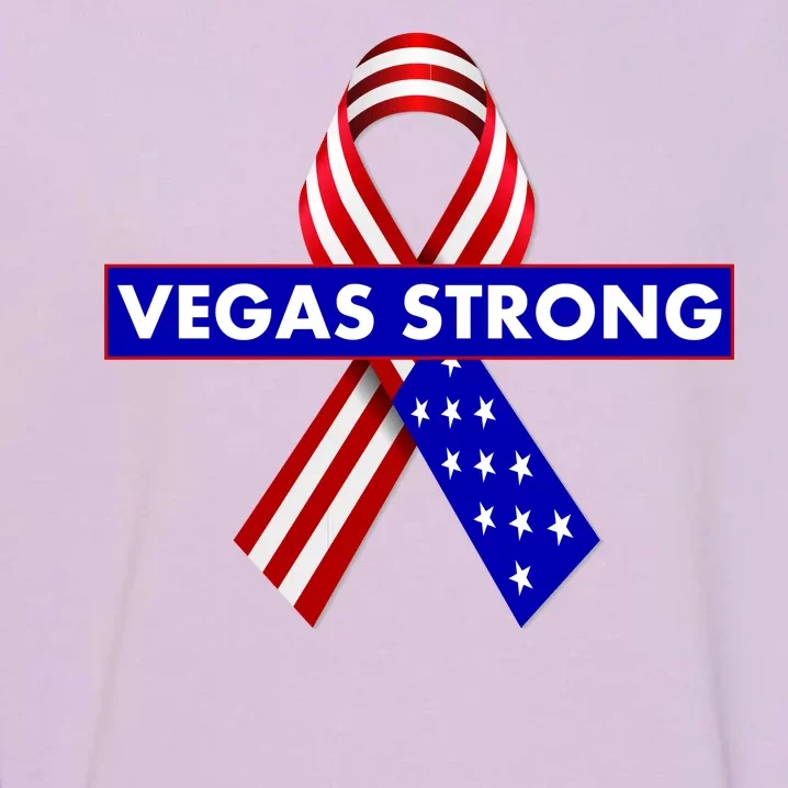 Vegas Strong USA Flag Ribbon Garment-Dyed Sweatshirt