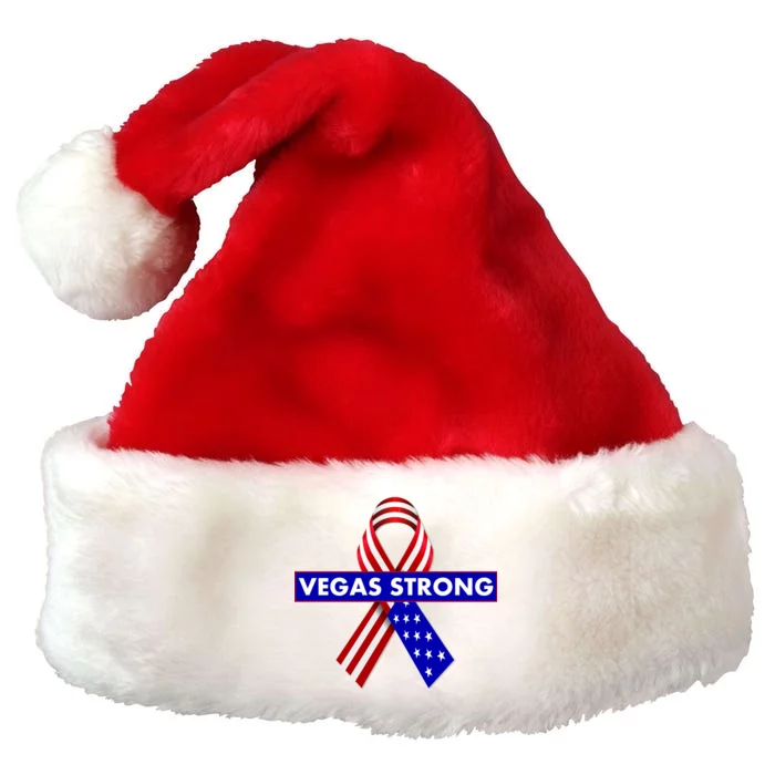 Vegas Strong USA Flag Ribbon Premium Christmas Santa Hat