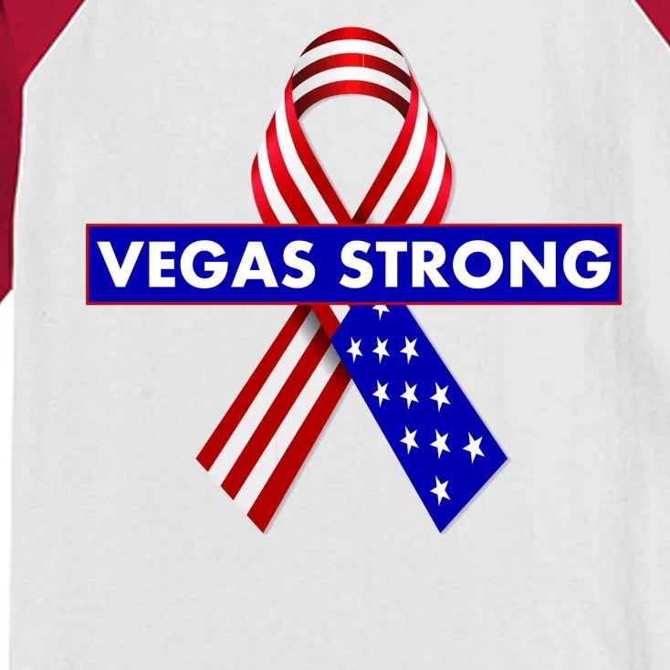 Vegas Strong USA Flag Ribbon Kids Colorblock Raglan Jersey