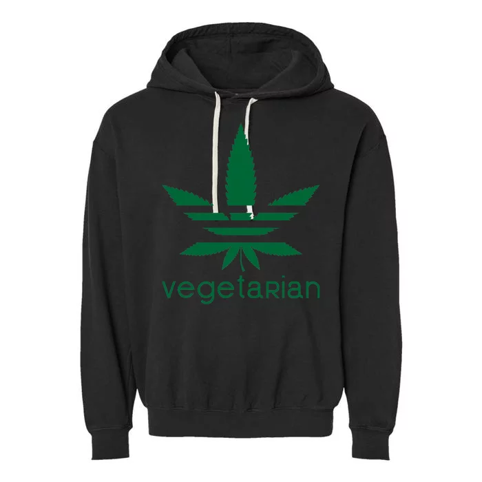 Vegetarian Funny Weed Garment-Dyed Fleece Hoodie