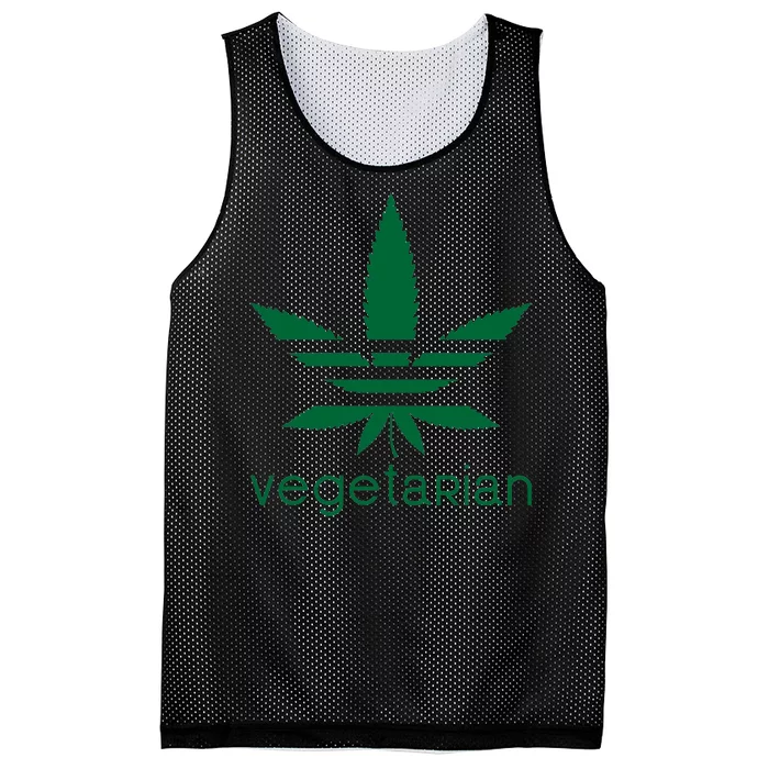 Vegetarian Funny Weed Mesh Reversible Basketball Jersey Tank