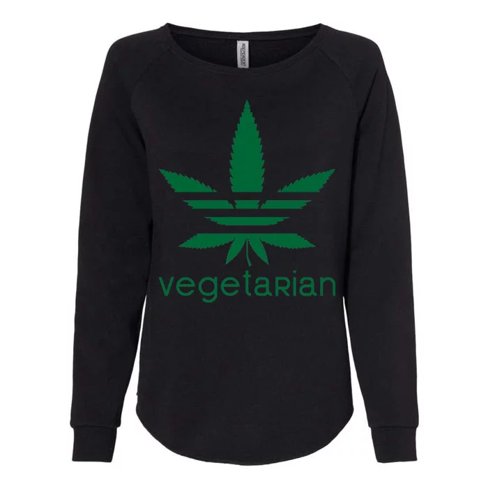 Vegetarian Funny Weed Womens California Wash Sweatshirt