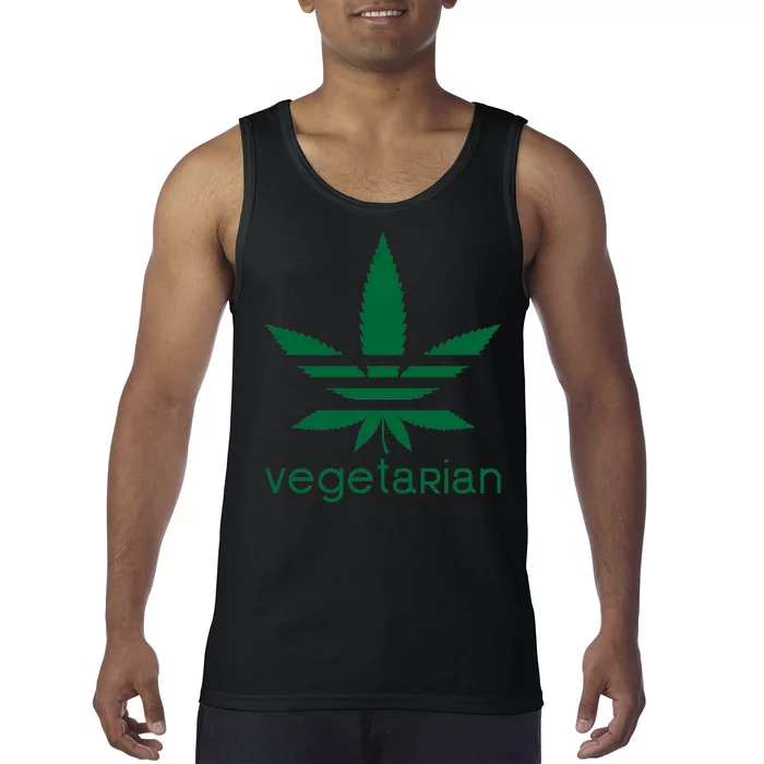 Vegetarian Funny Weed Tank Top