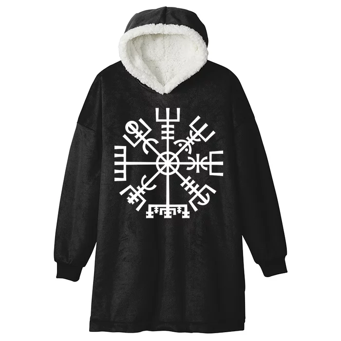 Vegvisir The Magic Navigation Compass of Vikings Hooded Wearable Blanket