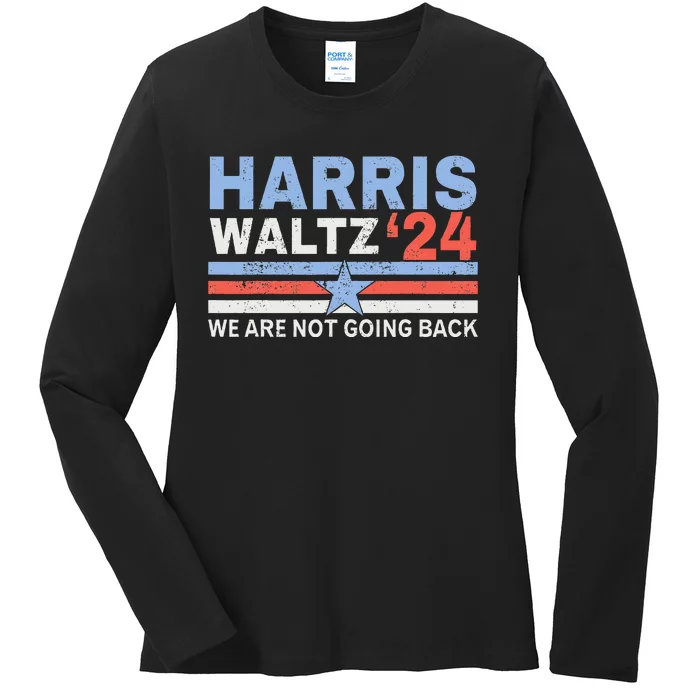 Vintage Elections Harris Waltz 2024 Kamala Harris Tim Waltz Ladies Long Sleeve Shirt