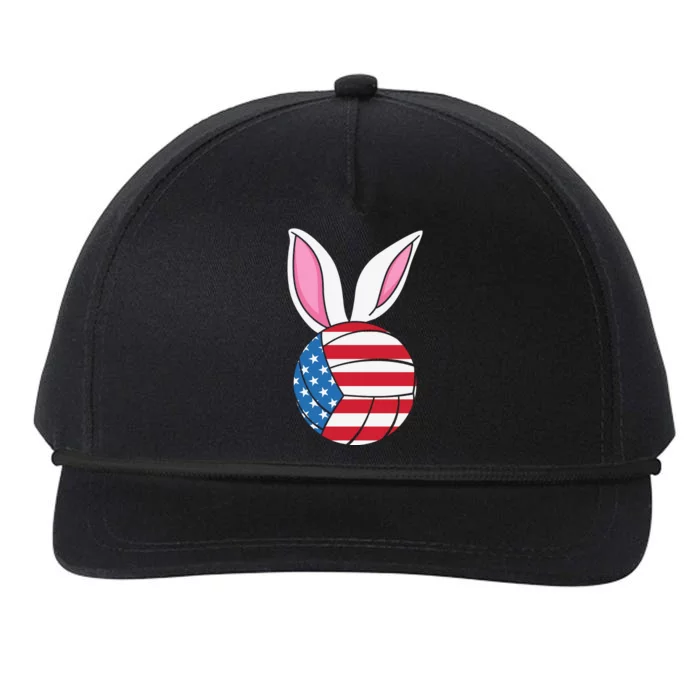 Volleyball Easter Happy Easter Day Funny Easter Ears Bunny Snapback Five-Panel Rope Hat