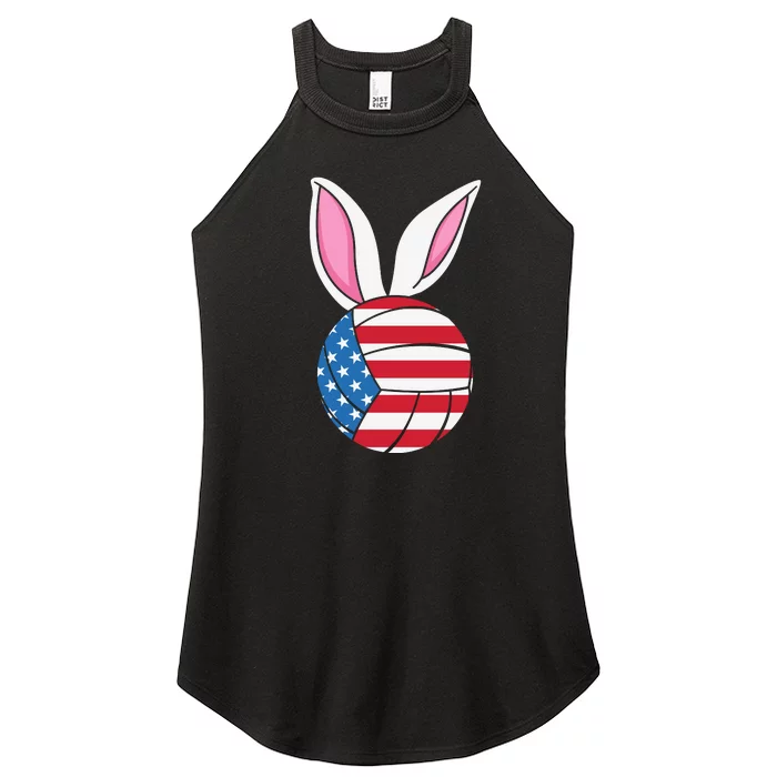 Volleyball Easter Happy Easter Day Funny Easter Ears Bunny Women’s Perfect Tri Rocker Tank