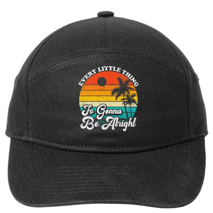 Vintage Every Little Thing Is Gonna Be Alright Beach Sunset 7-Panel Snapback Hat