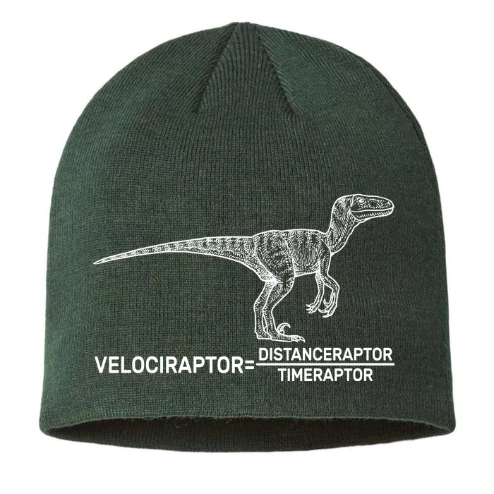 Velociraptor Equals Distanceraptor Timeraptor 8 1/2in Sustainable Knit Beanie