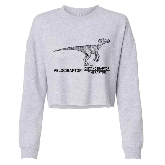 Velociraptor Equals Distanceraptor Timeraptor Cropped Pullover Crew