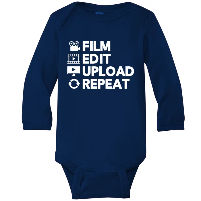 Video Editing Meaningful Gift Film Making Gift For Video Editor Baby Long Sleeve Bodysuit