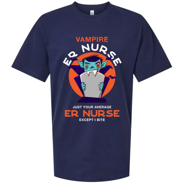 Vampire Er Nurse Halloween Emergency Nurse Scary Gift Sueded Cloud Jersey T-Shirt