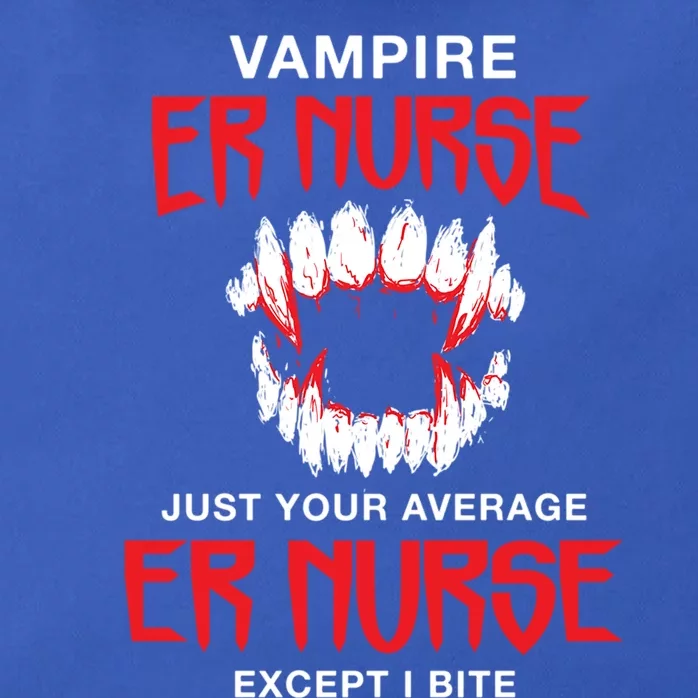 Vampire Er Nurse Halloween Emergency Nurse Scary Gift Zip Tote Bag