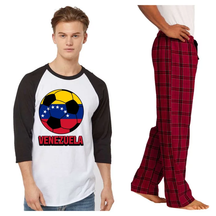 Venezuela Flag Soccer Jersey Raglan Sleeve Pajama Set