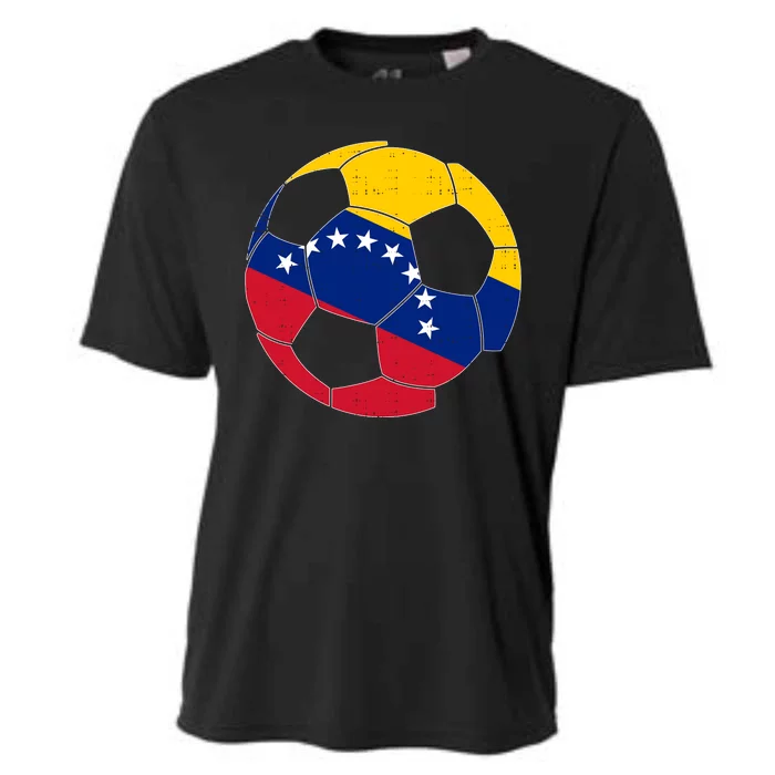 Venezuela Soccer Ball Flag Vintage Cooling Performance Crew T-Shirt