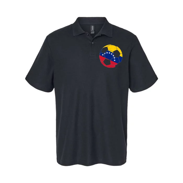 Venezuela Soccer Ball Flag Vintage Softstyle Adult Sport Polo