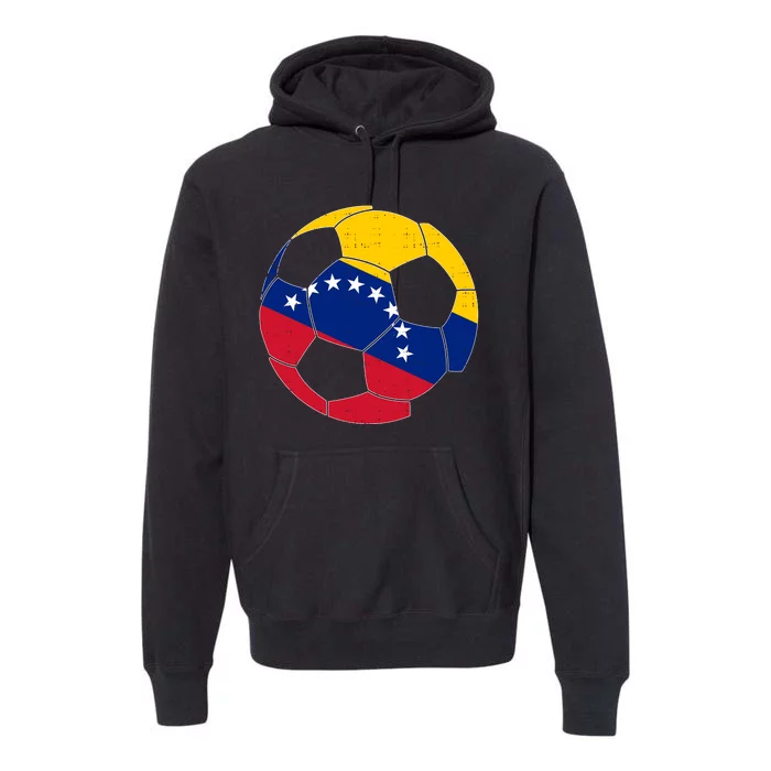 Venezuela Soccer Ball Flag Vintage Premium Hoodie