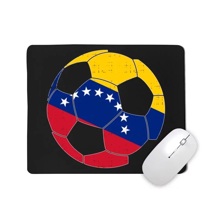 Venezuela Soccer Ball Flag Vintage Mousepad