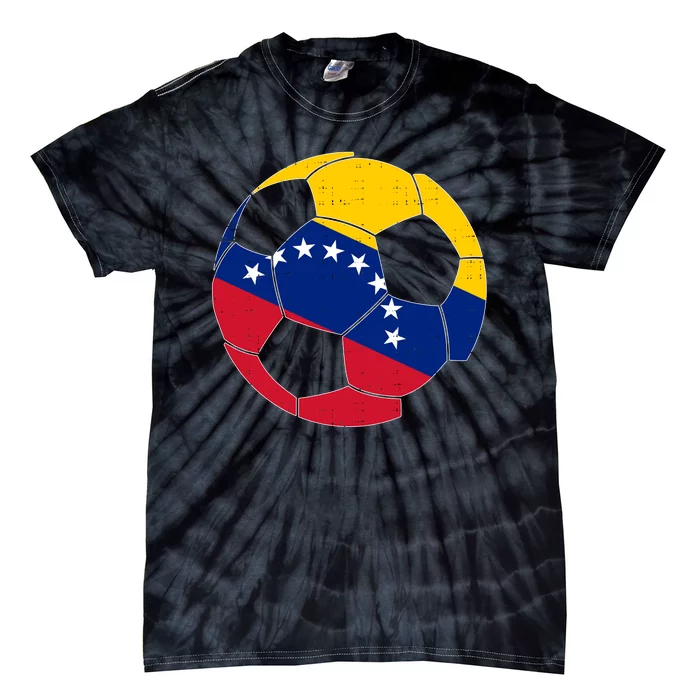 Venezuela Soccer Ball Flag Vintage Tie-Dye T-Shirt