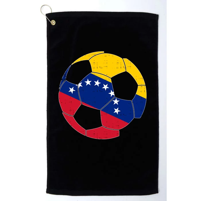 Venezuela Soccer Ball Flag Vintage Platinum Collection Golf Towel