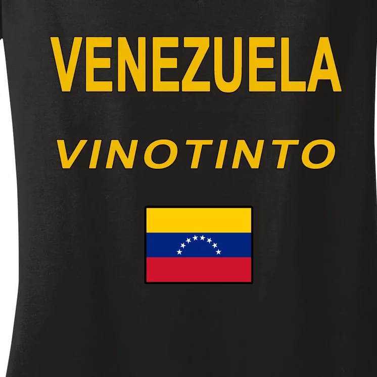 Venezuela Vinotinto Seven Stars Flag Women's V-Neck T-Shirt