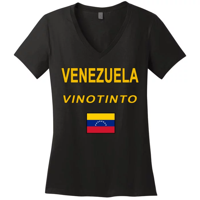 Venezuela Vinotinto Seven Stars Flag Women's V-Neck T-Shirt