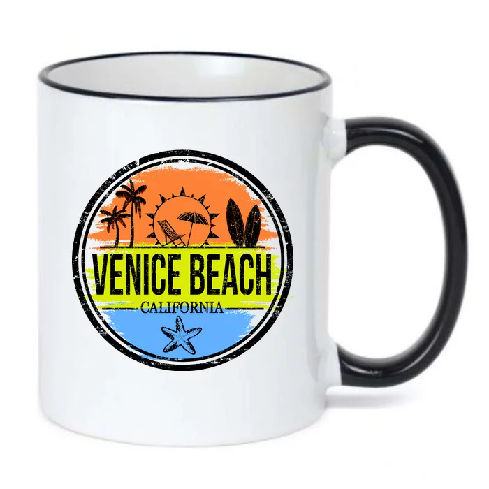 Venice Beach Retro Circle Black Color Changing Mug