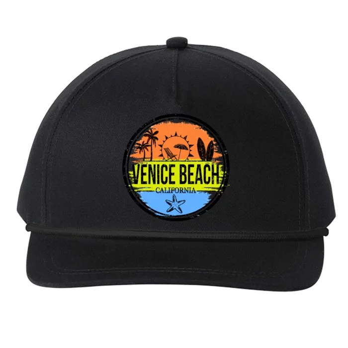 Venice Beach Retro Circle Snapback Five-Panel Rope Hat