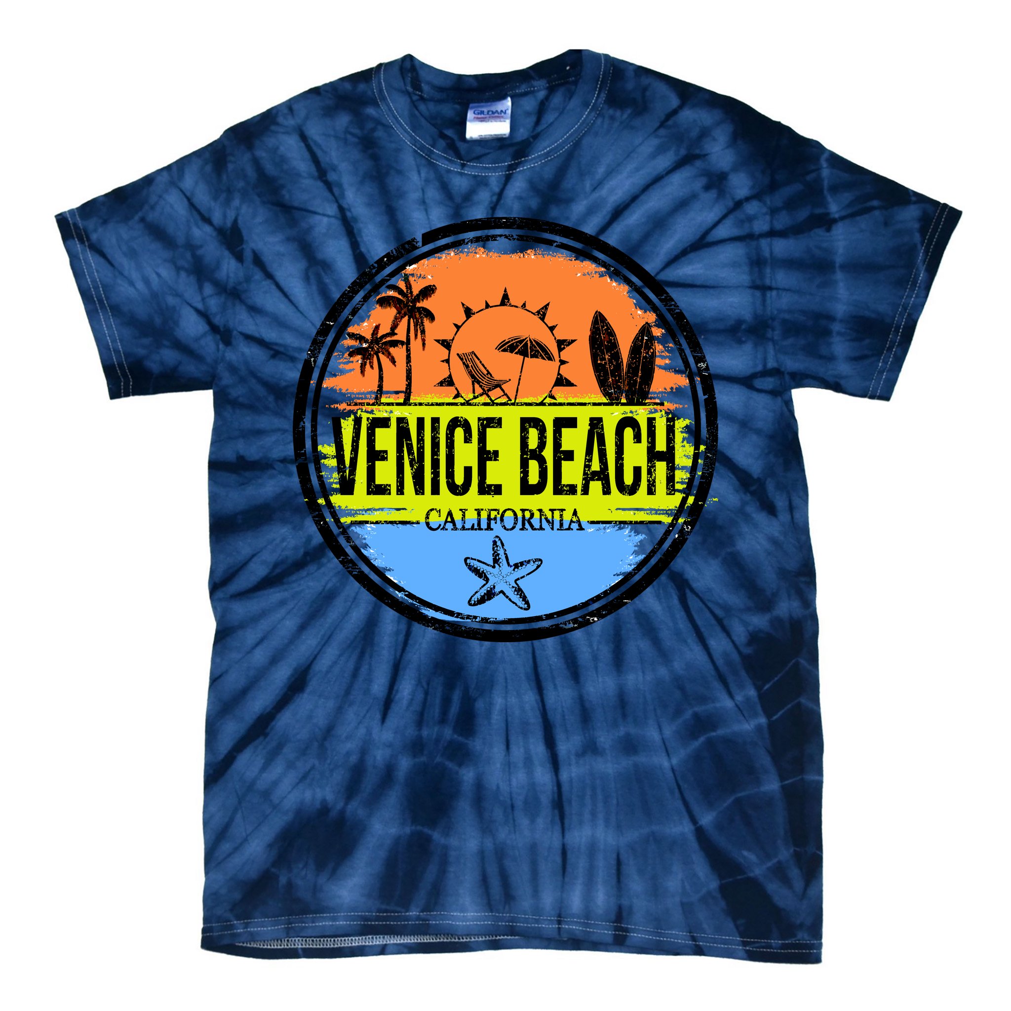 Venice Beach Retro Circle Tie-Dye T-Shirt | TeeShirtPalace