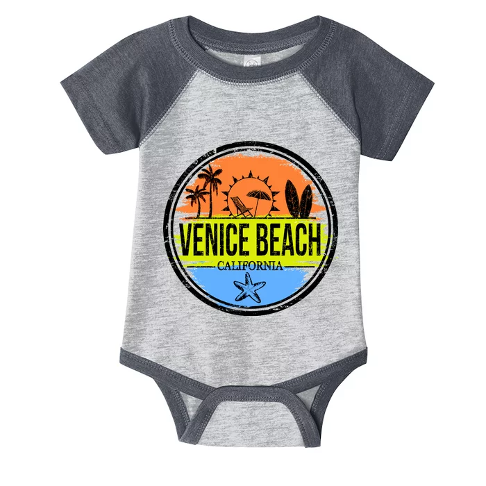 Venice Beach Retro Circle Infant Baby Jersey Bodysuit