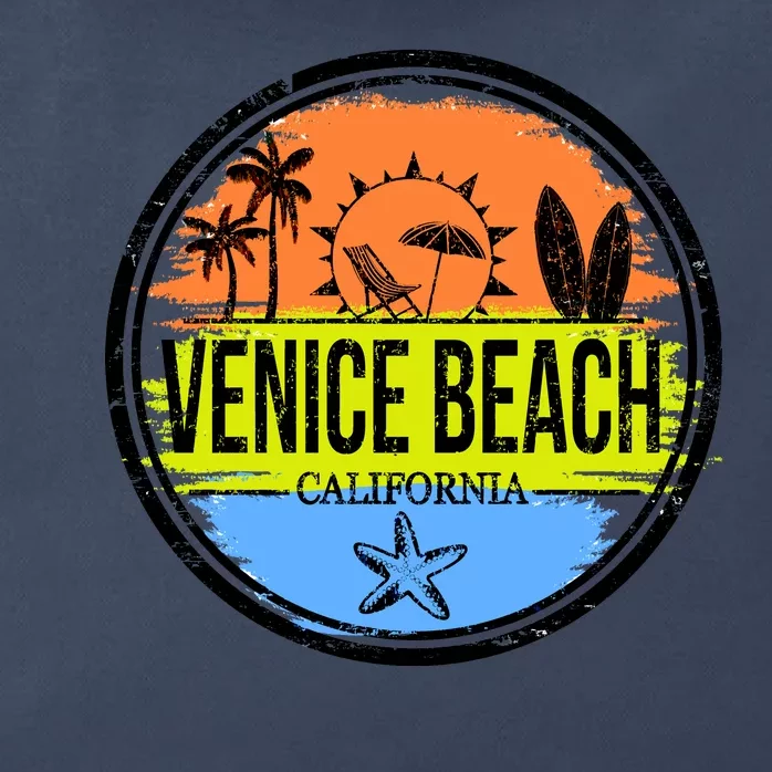 Venice Beach Retro Circle Zip Tote Bag