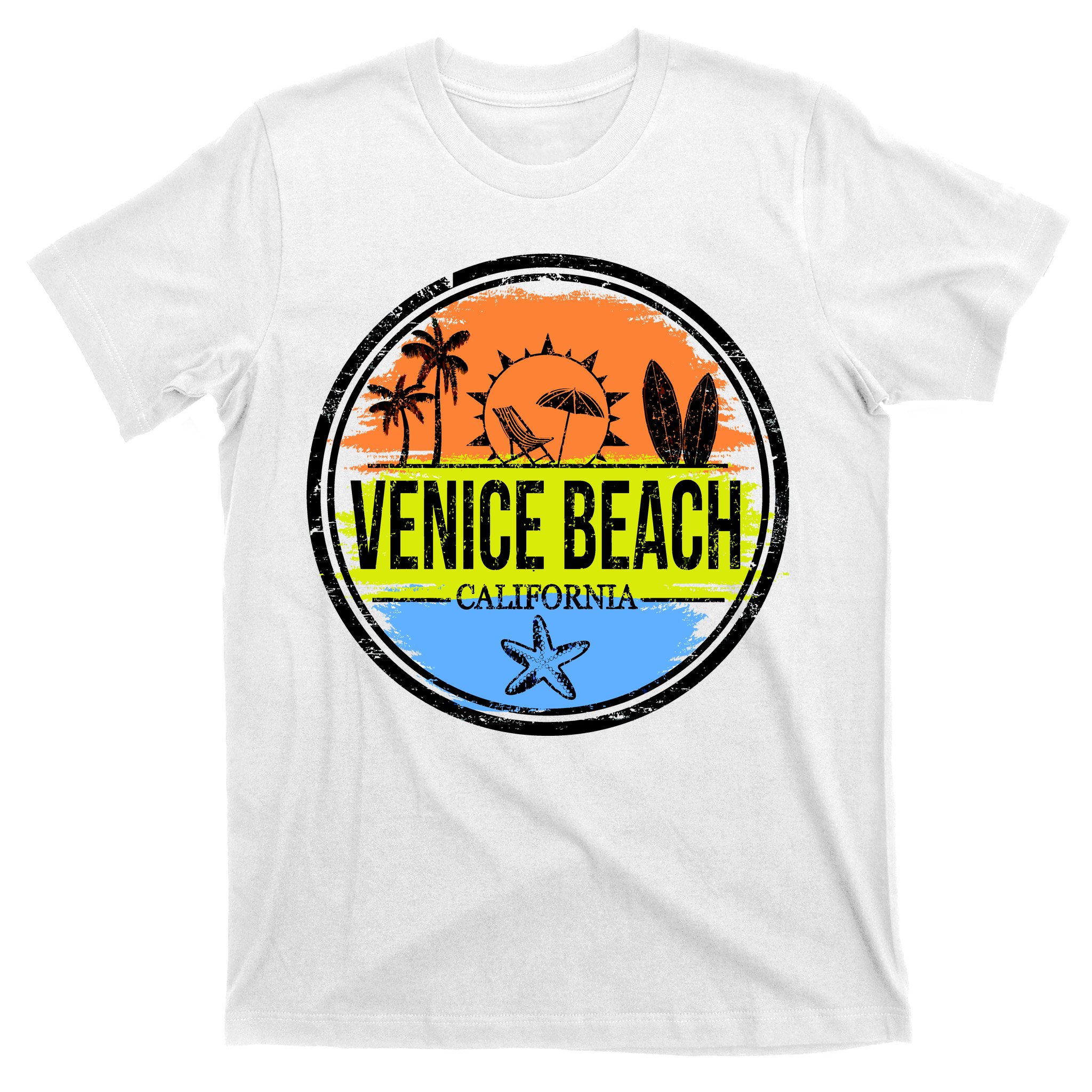 Retro T-Shirt Venice | Beach Circle TeeShirtPalace