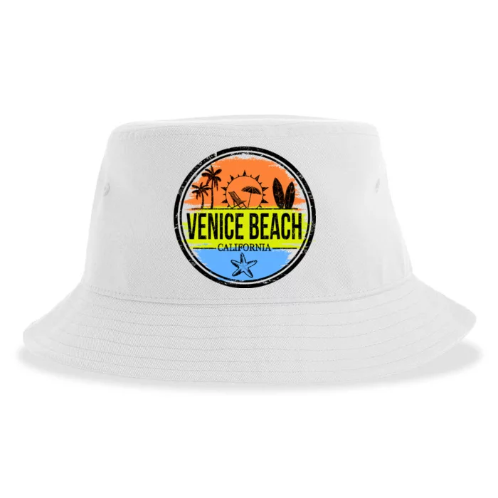 Venice Beach Retro Circle Sustainable Bucket Hat