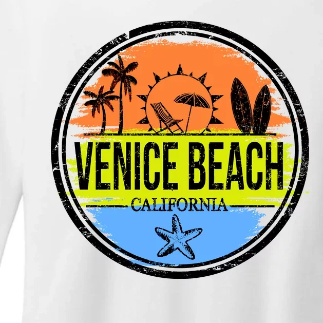 Venice Beach Retro Circle Womens CVC Long Sleeve Shirt