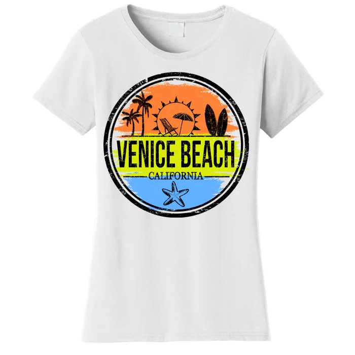 Venice Beach Retro Circle Women s T Shirt TeeShirtPalace