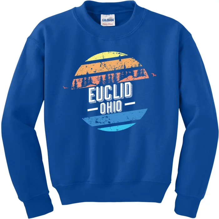 Vintage Euclid Ohio Sunset Souvenir Print Gift Kids Sweatshirt