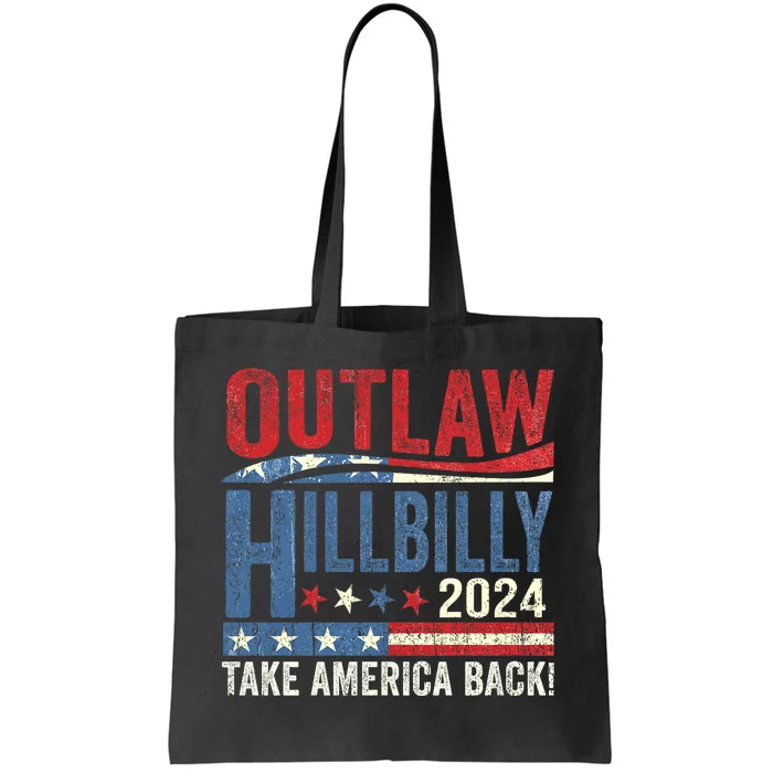 Vintage Elections Outlaw Hillbilly Us Flag Trump Vance 2024 Outlaw Hillbilly Us Tote Bag