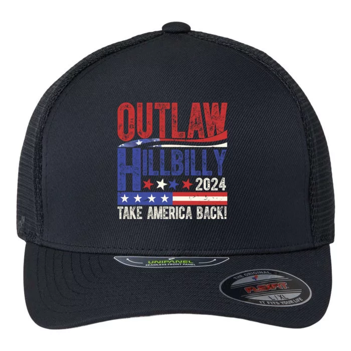 Vintage Elections Outlaw Hillbilly Us Flag Flexfit Unipanel Trucker Cap