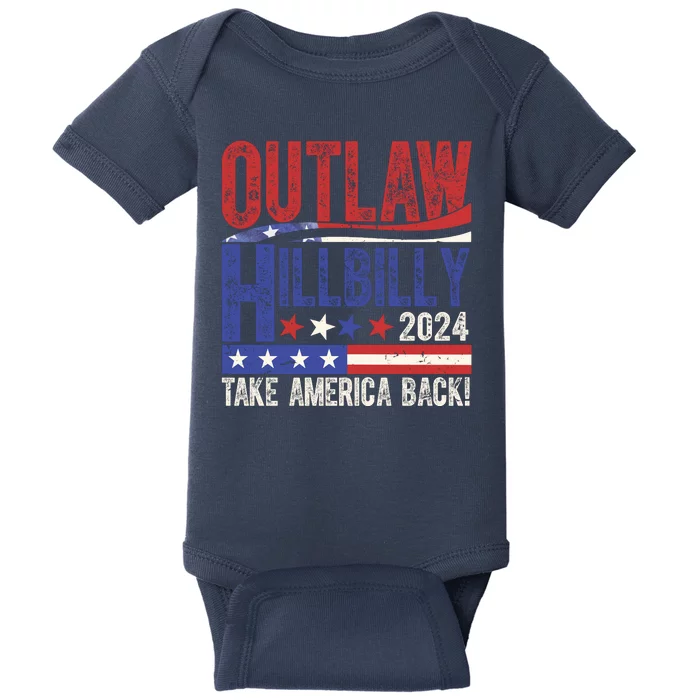 Vintage Elections Outlaw Hillbilly Us Flag Baby Bodysuit