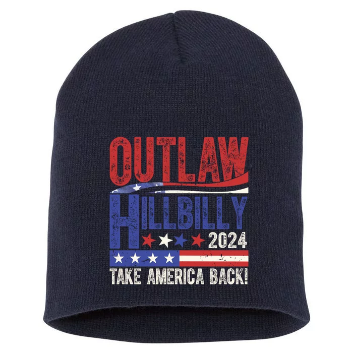 Vintage Elections Outlaw Hillbilly Us Flag Short Acrylic Beanie