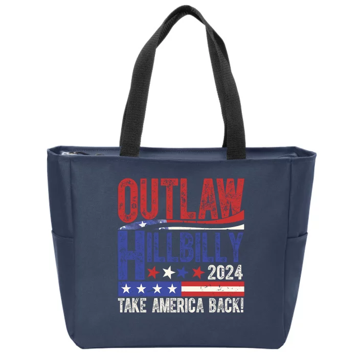 Vintage Elections Outlaw Hillbilly Us Flag Zip Tote Bag